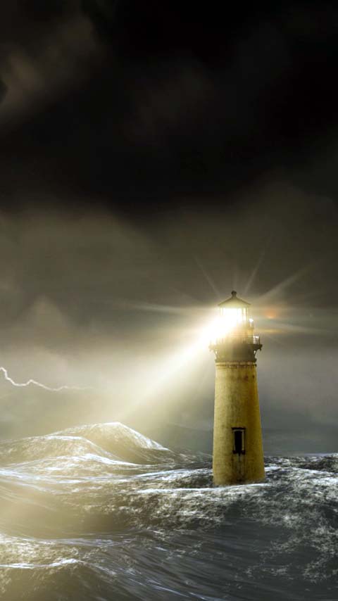 beacon lighthouse ocean wallpaper background phone