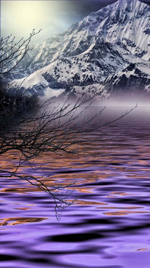 mystery lake mountain wallpaper background phone