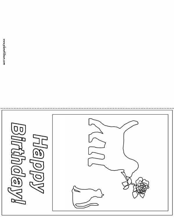 happy birthday free printable worksheet card color coloring page
