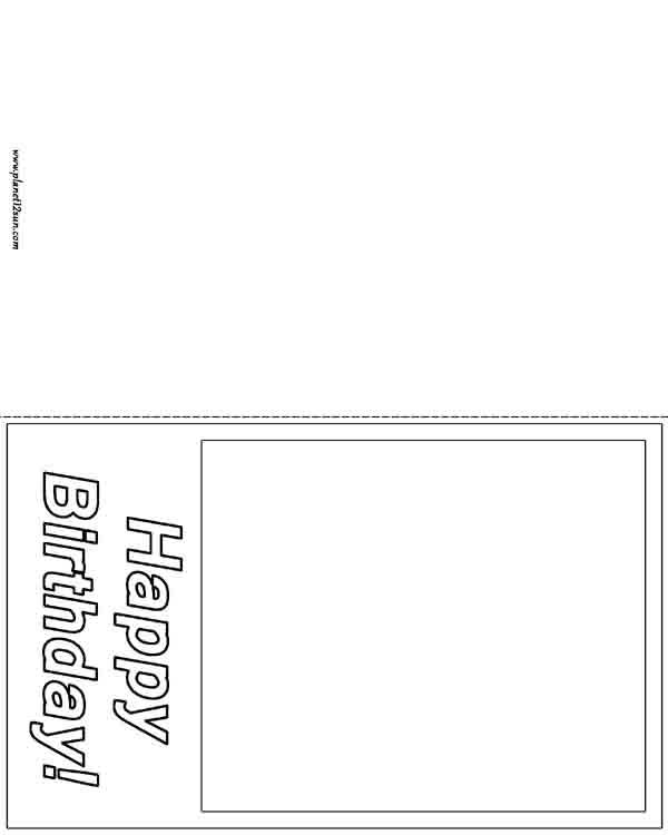 card happy birthday blank coloring page free worksheet