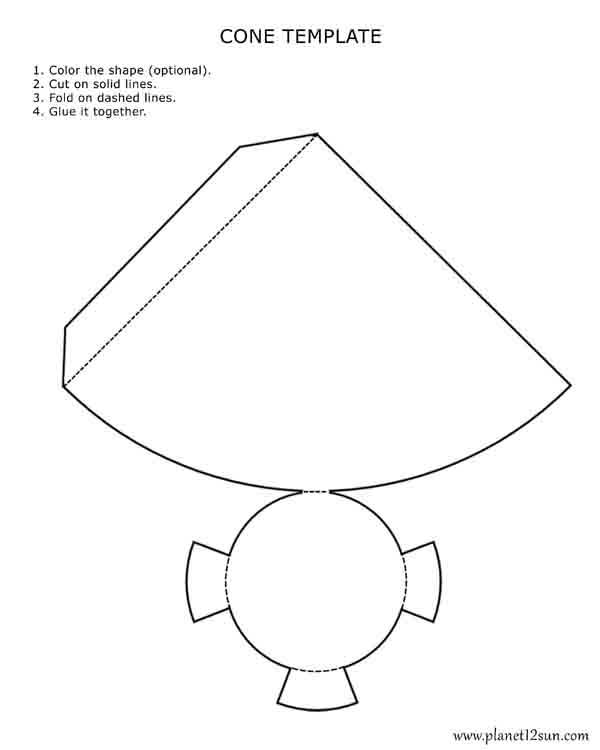 making paper cone cut out worksheet kids free printable