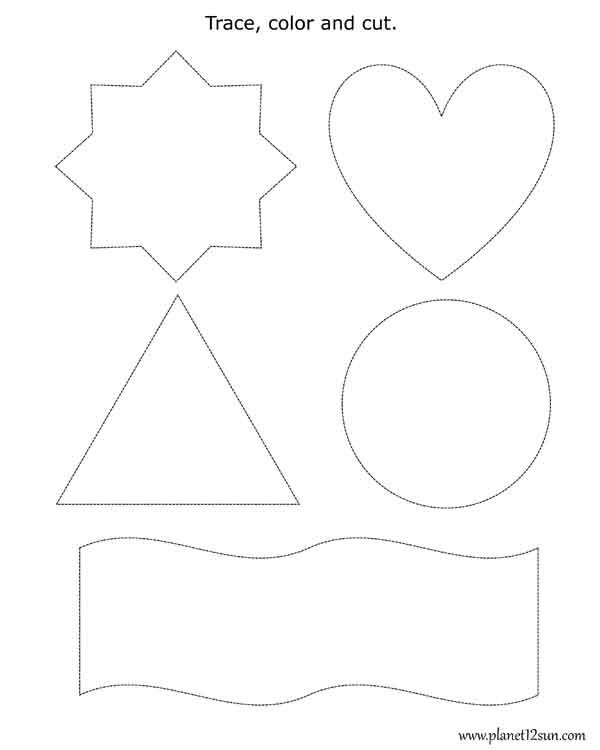 trace color cut free printable worksheet kids preschool kindergarten