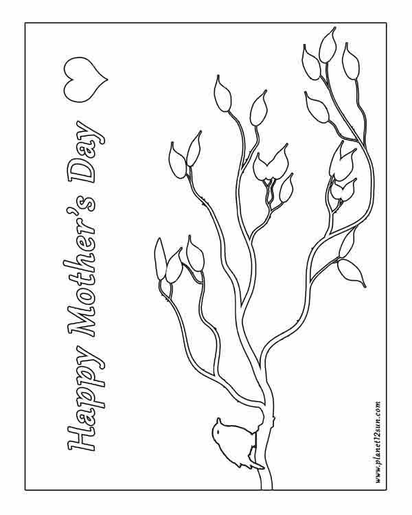 mother's day card wish color coloring page free printable