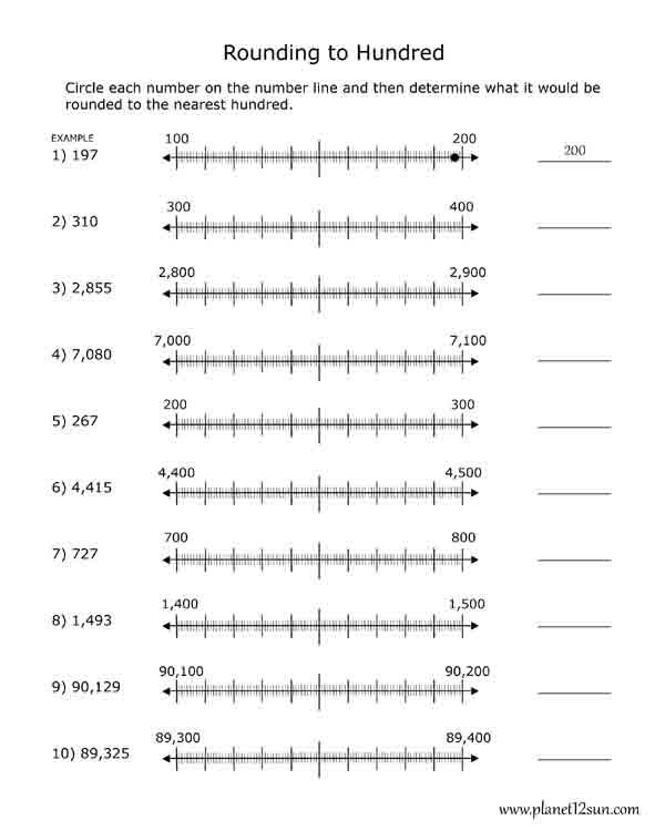 whole numbers rounding to 100 hundred free worksheet