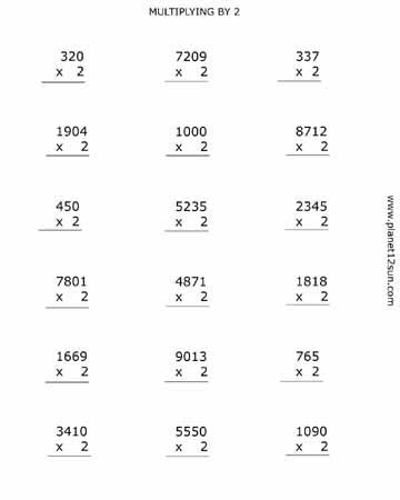 multiply by 2 4th grade