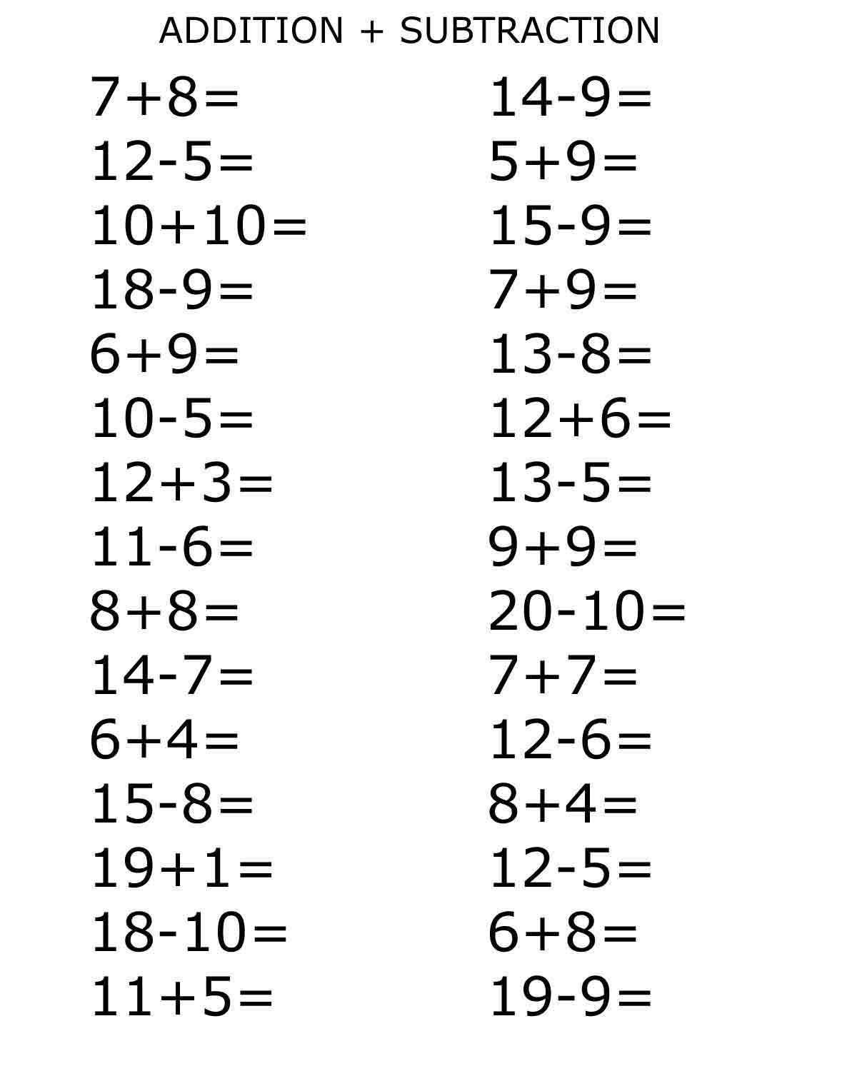 addition subtraction