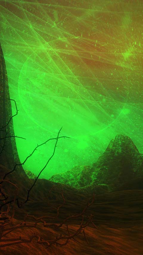 alien planet green glowing wallpaper background phone