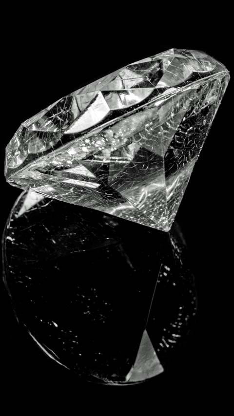 diamond crystal white gem dark black background wallpaper phone