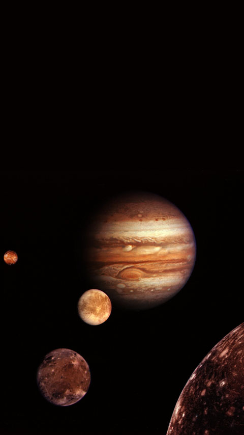 Jupiter planets space sun universe dark black phone wallpaper background