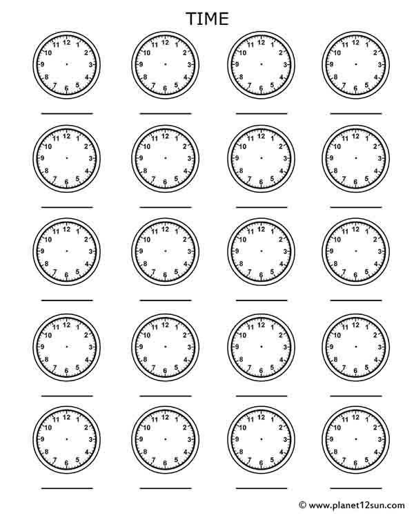 time telling blank 3rd 4th grade free printable worksheet