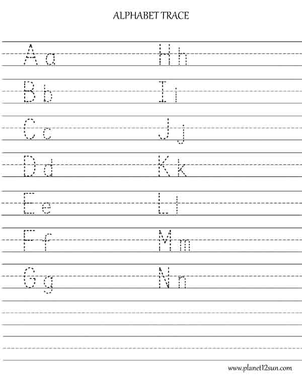 alphabet trace tracing free printable worksheet