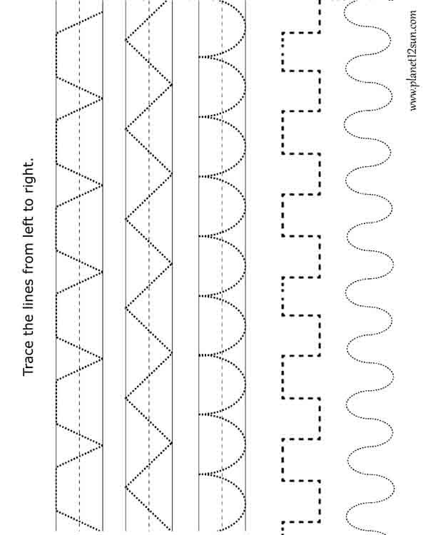trace the pattern free printable worksheet preschool